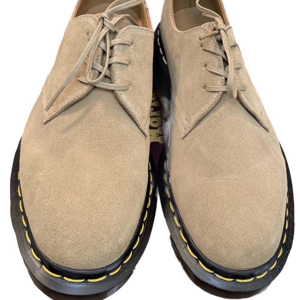Dr. Martens 1461 Almond Beige Buck, Suede Shoes-Made in England